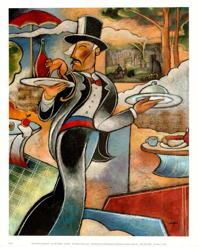 Pointillist's Dejeuner by John Milan - 9 X 11 Inches ( Art Print)