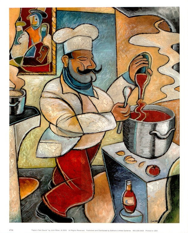 Pablo's Red Sauce by John Milan - 9 X 11 Inches (Art Print)