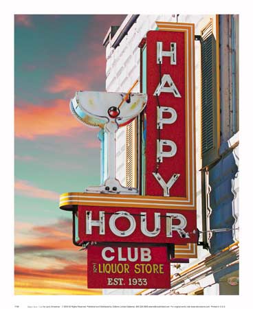Happy Hour Club by Larry Grossman - 9 X 11 Inches (Art Print)