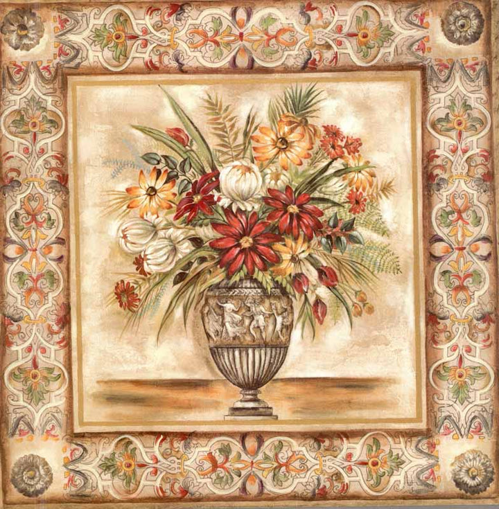 Floral Tapestry II by Ann Broadhead - 24 X 24 Inches (Art Print)