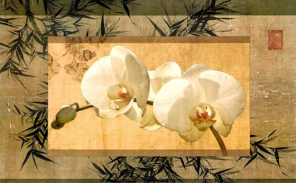 Bamboo & Orchids I by McColl - 24 X 36 Inches (Art Print)