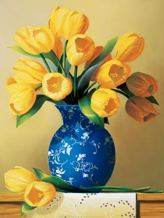 Yellow Tulips by Ian Porter - 18 X 24 Inches (Art Print)