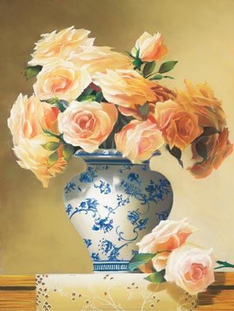 Pink Roses by Ian Porter - 18 X 24 Inches (Art Print)