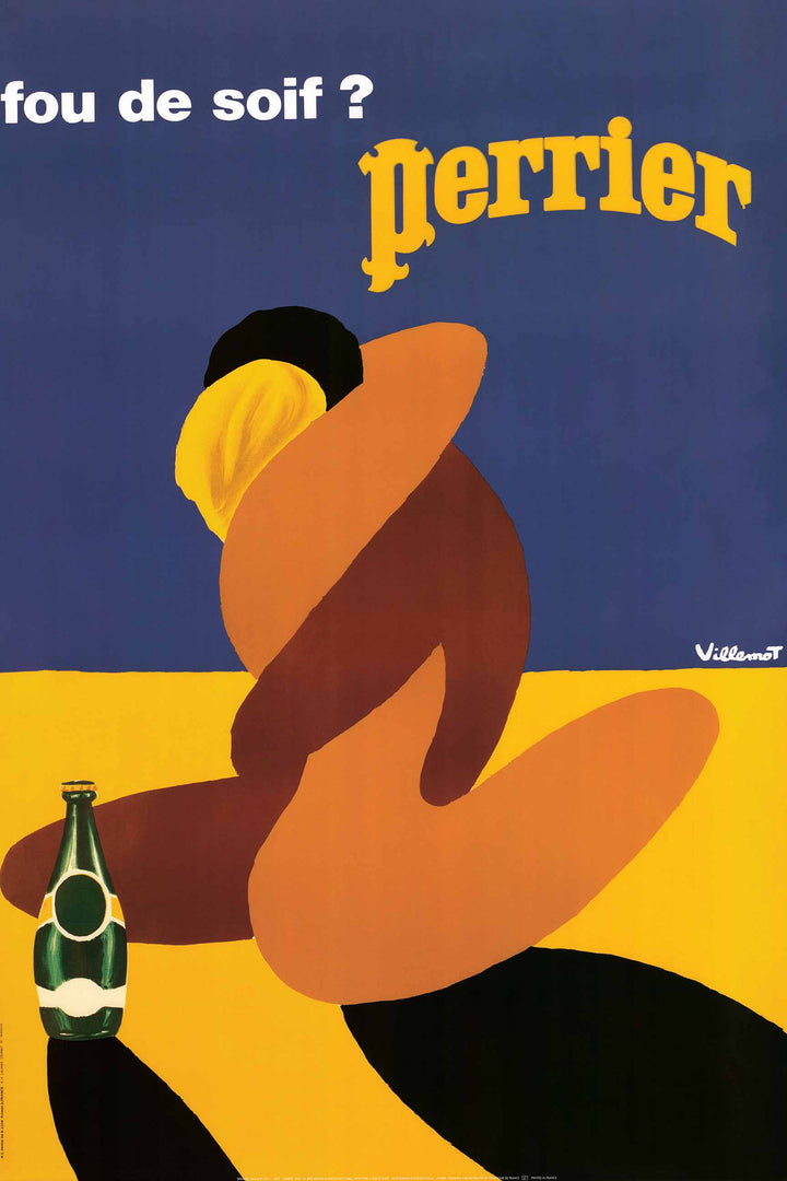 Perrier, 1980 by Bernard Villemot - 24 X 36 Inches (Art Print)