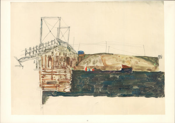 The Bridge by Egon Schiele - 14 X 20 Inches (Art Print)