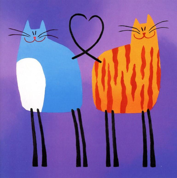 Feline Friends by Rachel Deacon - 6 X 6 Inches (Greeting Card)