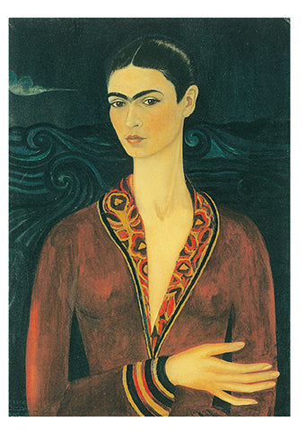 Self-Portrait with Velvet Dress, 1926 by Frida Kahlo - 5 X 7 Inches (Greeting Card)