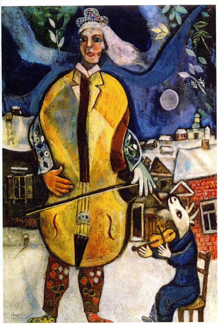 The cellist, 1939 by Marc Chagall - 5 X 7 Inches (Greeting Card)