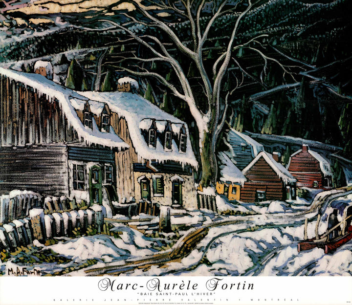 Baie Saint-Paul l'Hiver by Marc-Aurele Fortin - 32 X 37 Inches (Art Print)