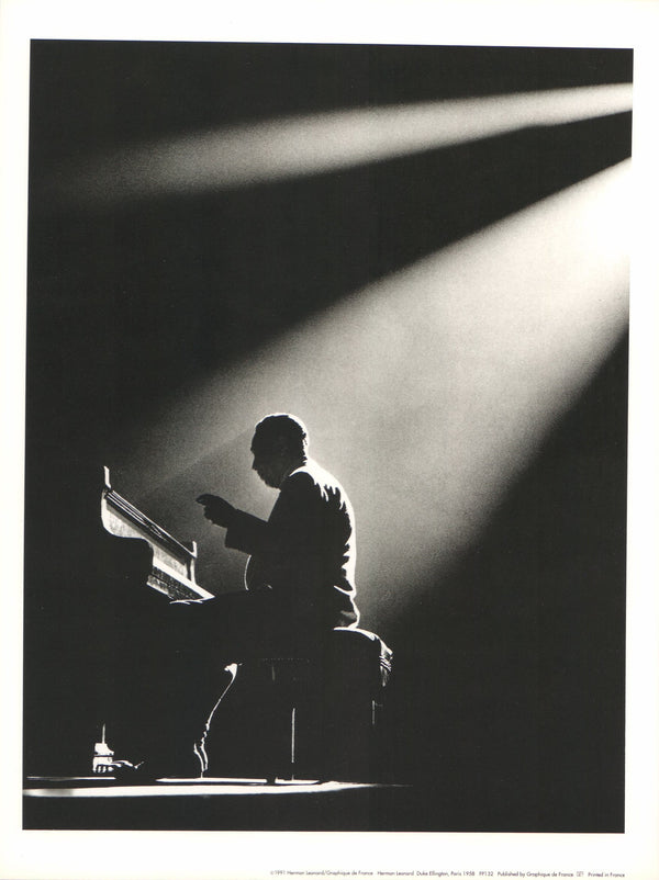 Duke Ellington, Paris 1958 by Herman Leonard - 10 X 12 Inches (Art Print)