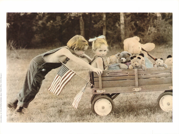 Wagon with Bears by Betsy Cameron - 10 X 12 Inches (Art Print)