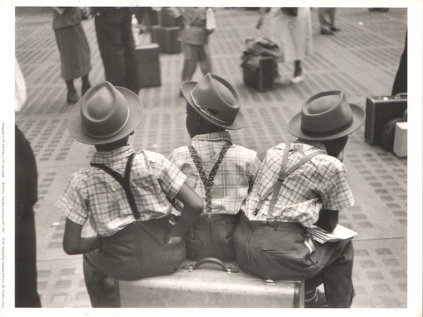Three Boys on Suitcase, NYC 1947 by Ruth Orkin - 9 X 12 Inches (Art Print)