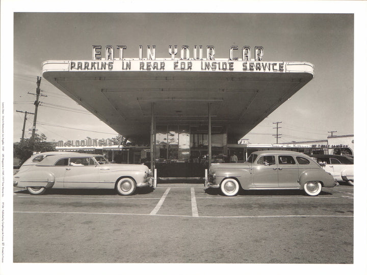 Drive-in Restaurant, Los Angeles 1949 by Loomis Dean - 9 X 12 Inches (Art Print)