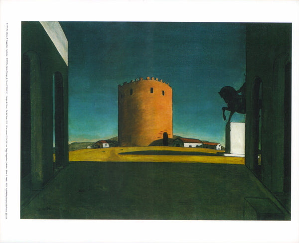 The Red Tower, 1913 by Giorgio de Chirico - 10 X 12 Inches (Art Print)