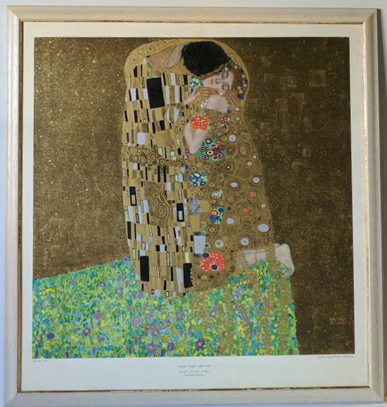 The Kiss by Gustav Klimt - 30 X 31 Inches (Framed Giclee on Masonite R ...