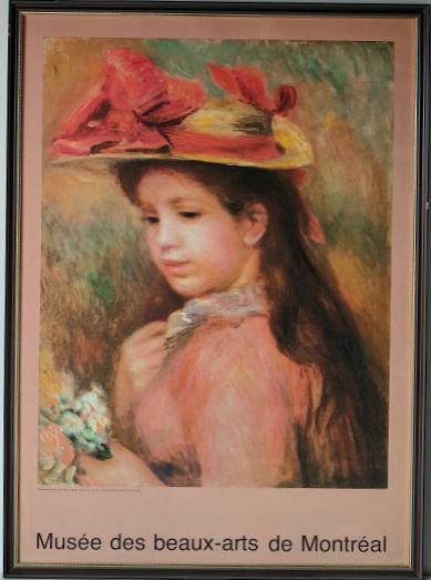 Jeune Fille au Chapeau by Pierre-Auguste Renoir - 24 X 33 Inches (Framed Giclee on Masonite Ready to Hang)