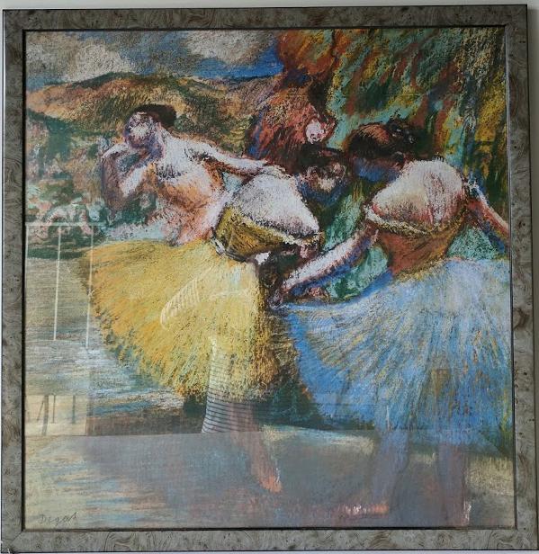 Three Dancers by Degas - 32 X 32 Inches (Frame with Glass Ready to Hang)