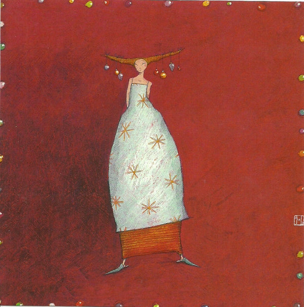 Lady in White by Gaelle Boissonnard - 6 X 6 Inches (Greeting Card)