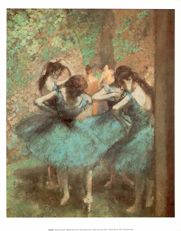Dancers in Blue by Edgar Degas - 10 X 12 Inches (Art Print)