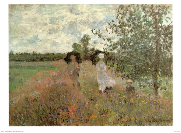 Walking Near Argenteuil by Claude Monet - 24 X 32 Inches (Art Print)