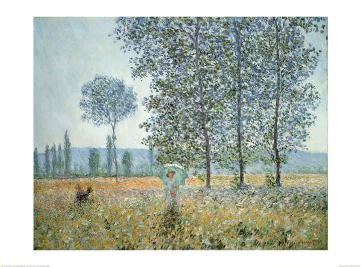 Under The Poplars, Sunlight by Claude Monet - 24 X 32 Inches (Art Print)