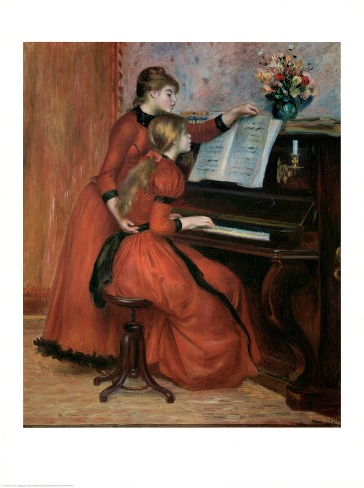 Young Girls at the Piano, 1889 by Pierre-Auguste Renoir - 24 X 32 Inches (Art Print)