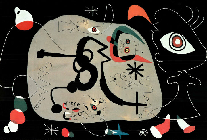 Dancer Listening to the Organ in a Gothic Cathedral, 1945 by Joan Miro - 28 X 40 Inches (Art Print)