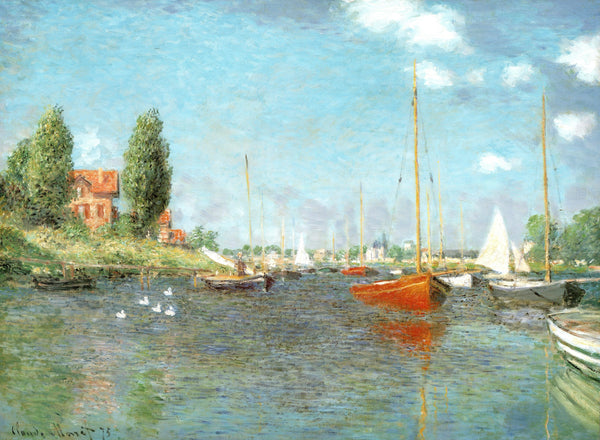 Red Boats, Argenteuil by Claude Monet - 24 X 32 Inches (Art Print)