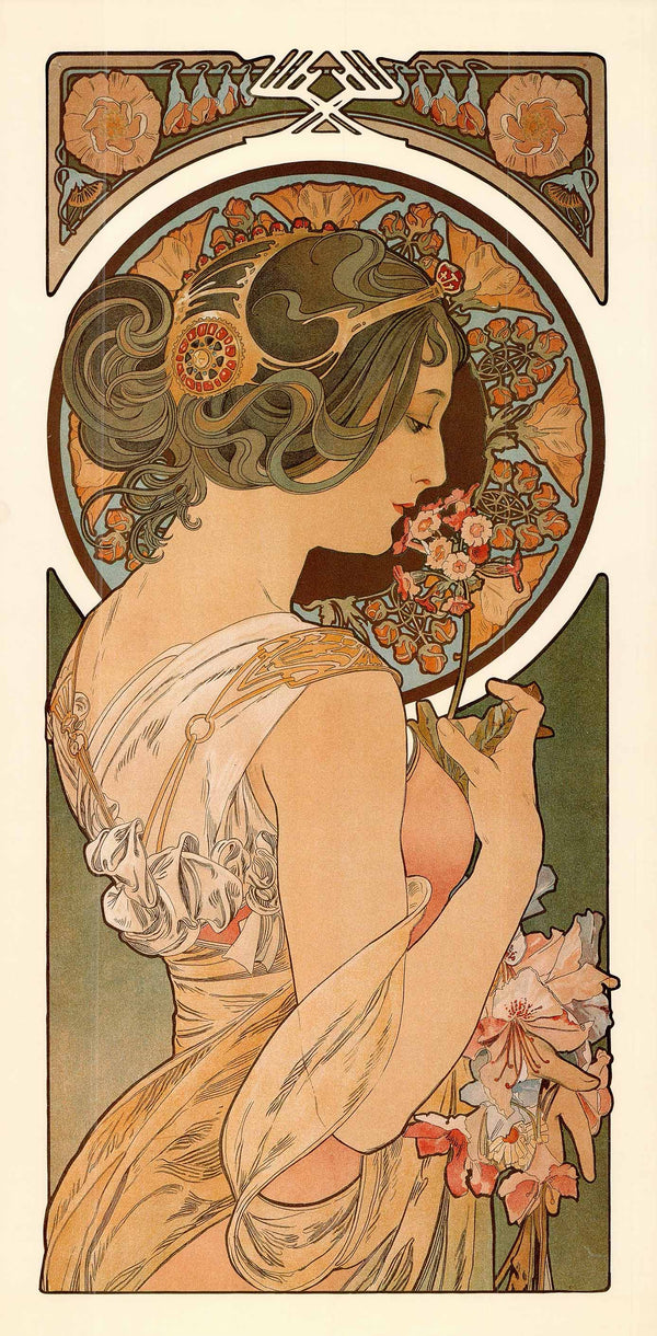 The Primula, 1899 by Alphonse Mucha - 20 X 40 Inches (Art Print)