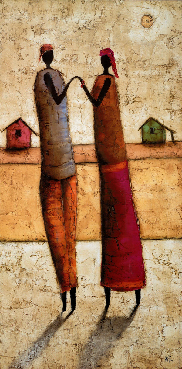 African Couple by Michel Rauscher - 20 X 40 Inches (Art Print)