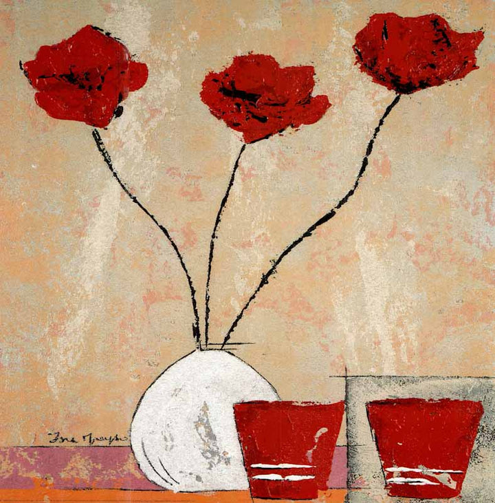 The Two Red Pots by Isabelle Maysonnave - 28 X 28 Inches (Art Print)
