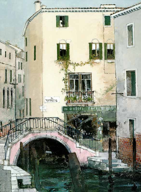 Small Bridge, Venice by Julian Taylor - 24 X 32 Inches (Art Print)