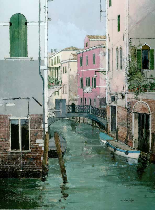 Canal In Venice by Julian Taylor - 24 X 32 Inches (Art Print)