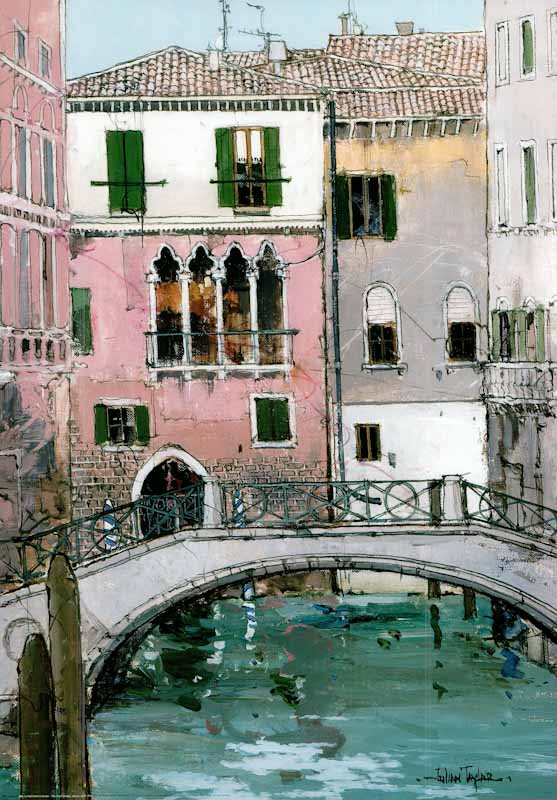 The Small Bridge. Venice by Julian Taylor - 20 X 28 Inches (Art Print)