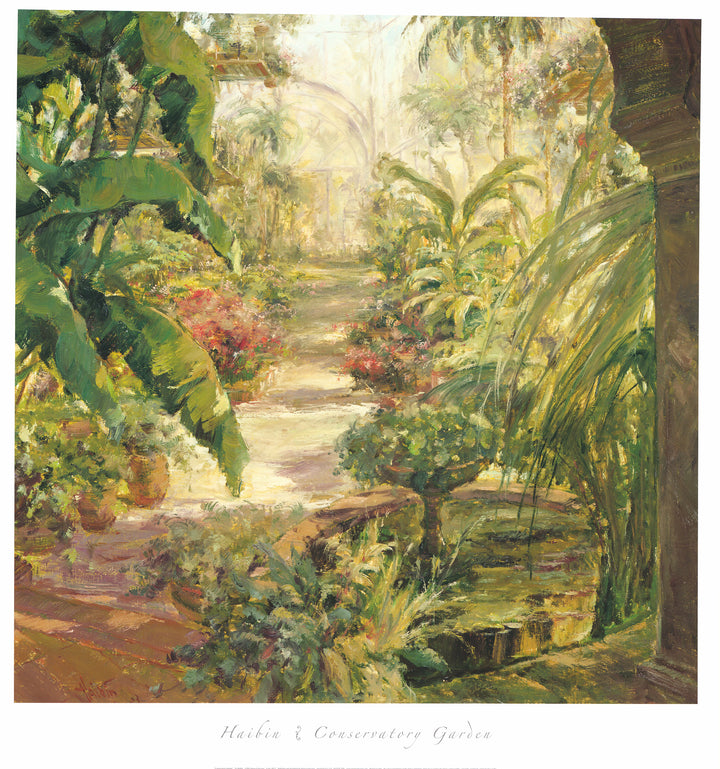 Conservatory Garden by Haibin - 32 X 34 Inches (Art Print)