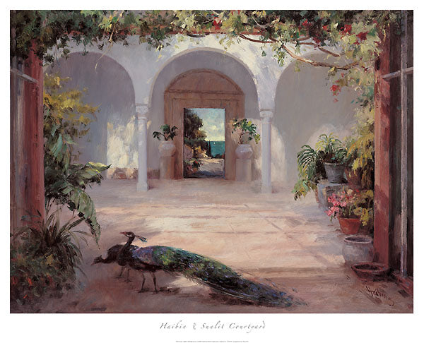 Sunlit Courtyard by Haibin - 34 X 42 Inches (Art Print)