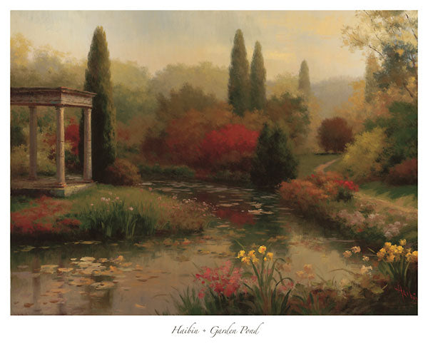 Garden Pond by Haibin - 34 X 42 Inches (Art Print)