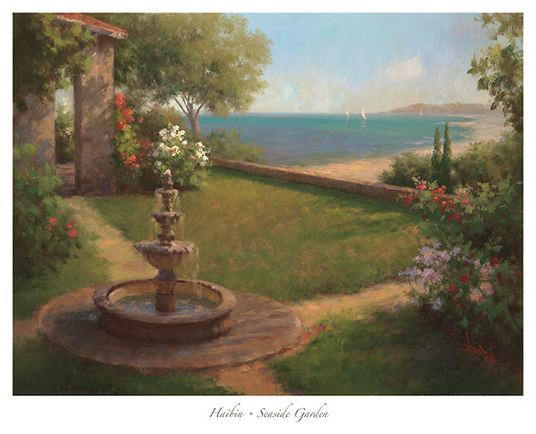 Seaside Garden [horizontal] by Haibin - 34 X 42 Inches (Art Print)