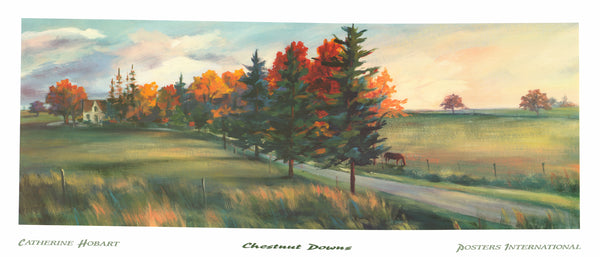 Chestnut Downs, 1993 by Catherine Hobart - 20 X 46 Inches (Art Print)