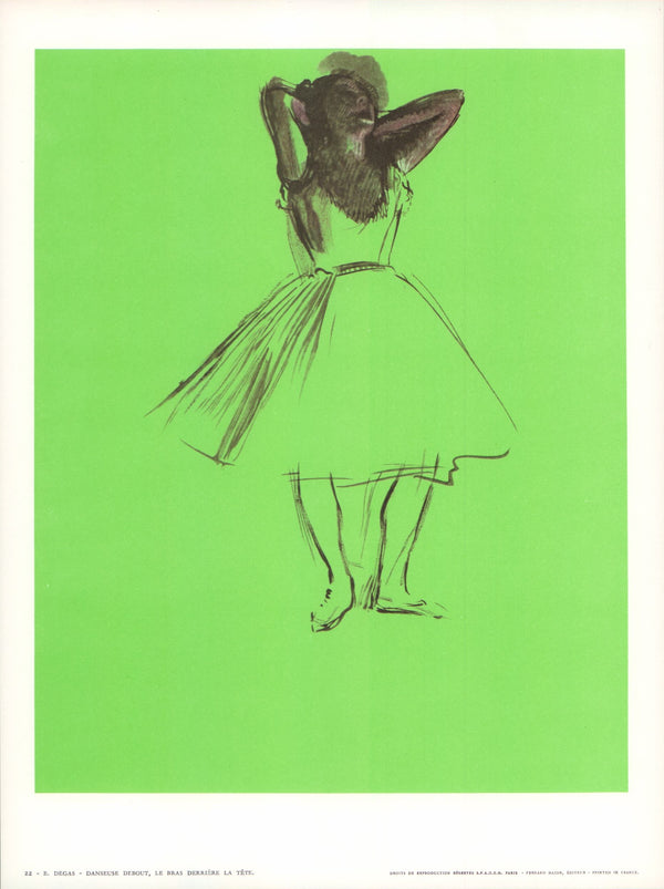 Danseuse Debout, Le Bras Derrière la Tête by Edgar Degas - 10 X 13 Inches (Art Print)