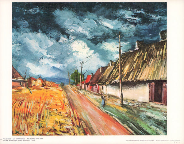 Thatched Cottages by Maurice de Vlamink - 10 X 12 Inches (Art Print)