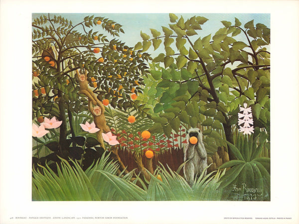 Exotic Landscape, 1910 by Henri Rousseau - 10 X 13 Inches (Art Print)