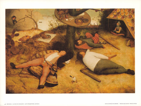 Le Pays de Cocagne by Bruegel - 10 X 13 Inches (Art Print)