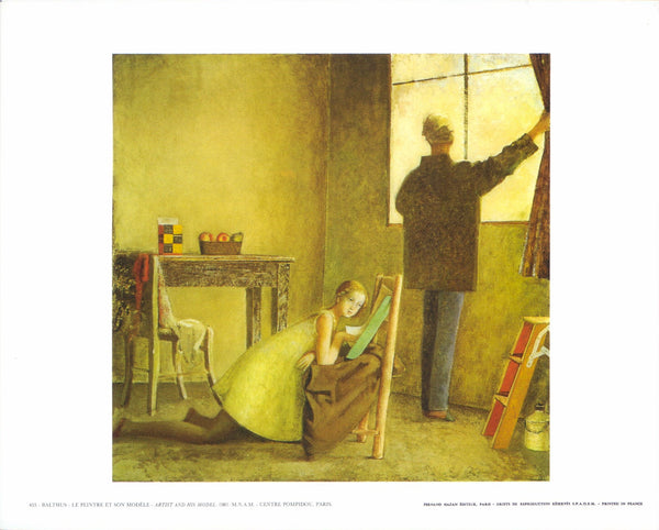 Artist and his Model, 1981 by Balthus - 10 X 12 Inches (Art Print)