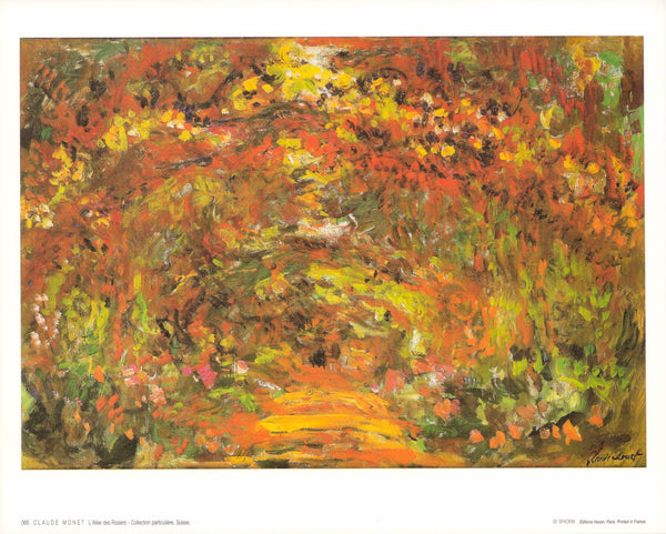 L'Allée des Rosiers by Claude Monet - 10 X 12 Inches (Art Print)
