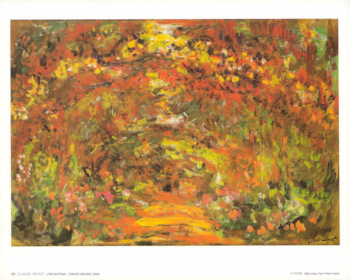L'Allée des Rosiers by Claude Monet - 10 X 12 Inches (Art Print)