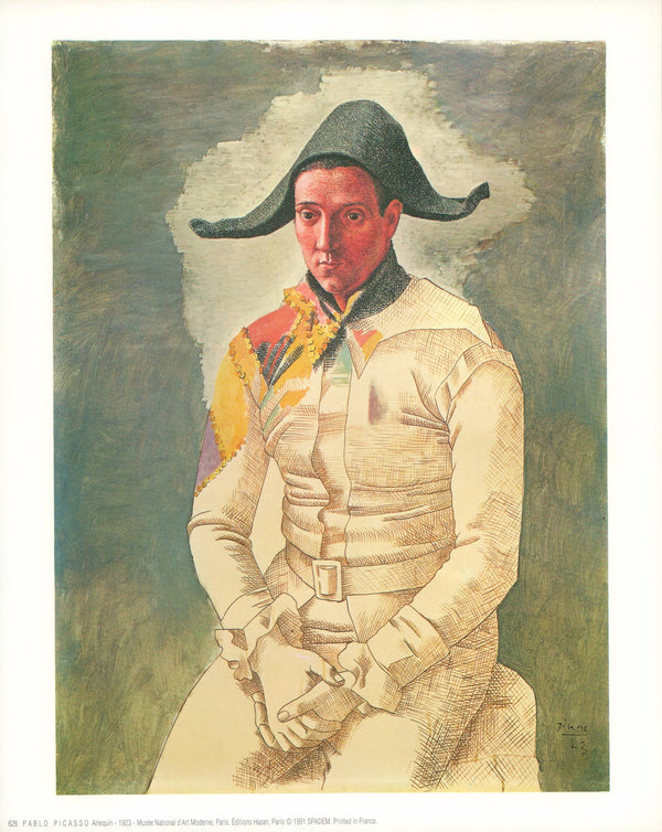 Arlequin, 1923 by Pablo Picasso - 10 X 12 Inches (Art Print)