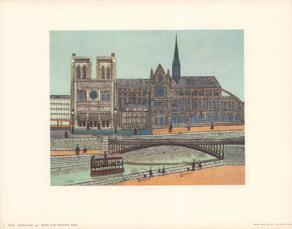 Notre Dame, 1933 by Louis Vivin - 10 X 13 Inches (Art Print)