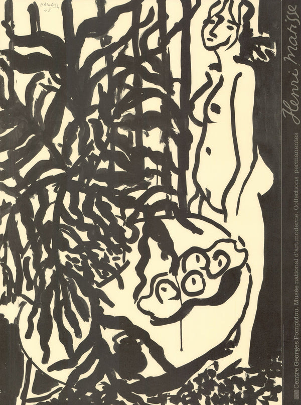 Composition Nu Debout et Fougere Noire, 1948 by Henri Matisse - 24 X 32 Inches (Art Print)