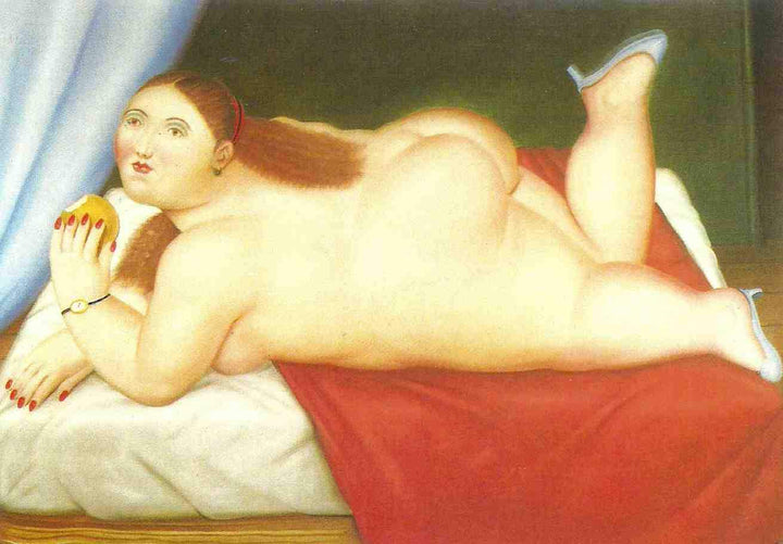 Colombian Woman Eating an Apple by Fernando Botero - 5 X 7 Inches (Note Card)